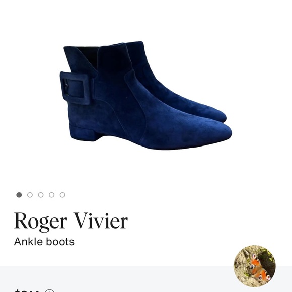 Roger Vivier Navy Suede Ankle Boots - Picture 10 of 10